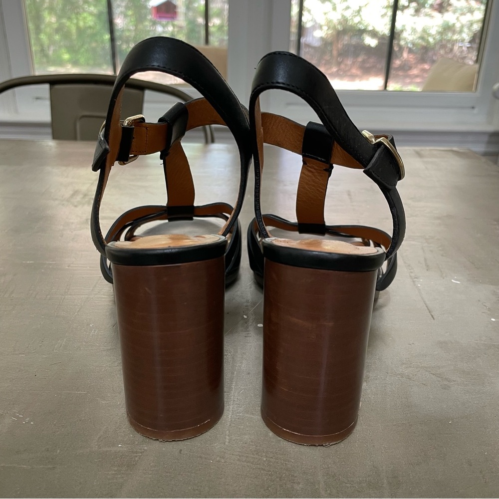 Sezane Florence Sandals Smooth Black Heritage - Size 8 - Picture 5 of 10